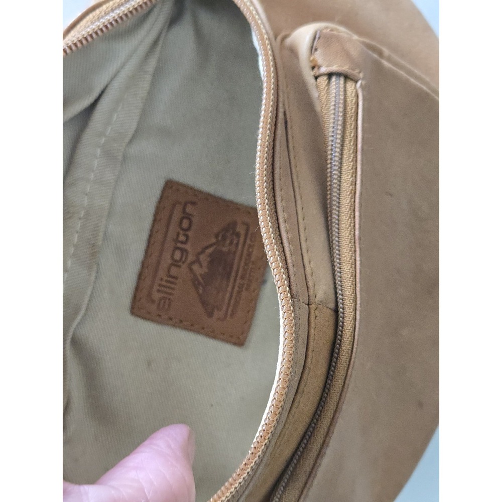 Ellington Sling Crossbody Bag Fanny Pack Waist Leather Adj Strap Distressed Tan - Picture 14 of 16